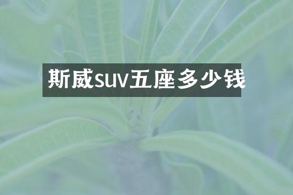 斯威suv五座多少钱