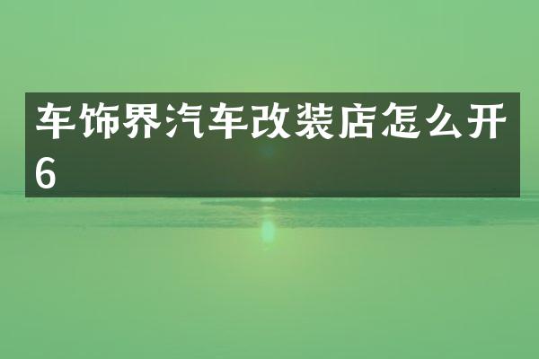 车饰界汽车改装店怎么开6