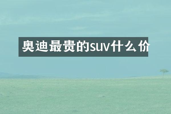奥迪最贵的suv什么价
