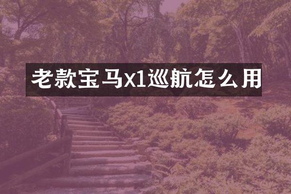 老款宝马x1巡航怎么用