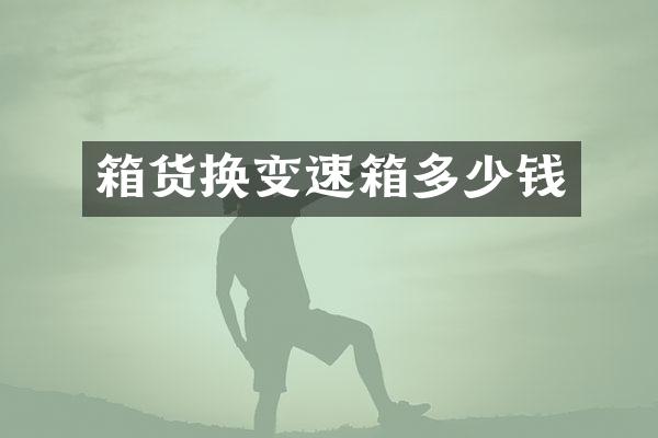 箱货换变速箱多少钱