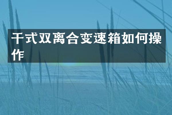 干式双离合变速箱如何操作