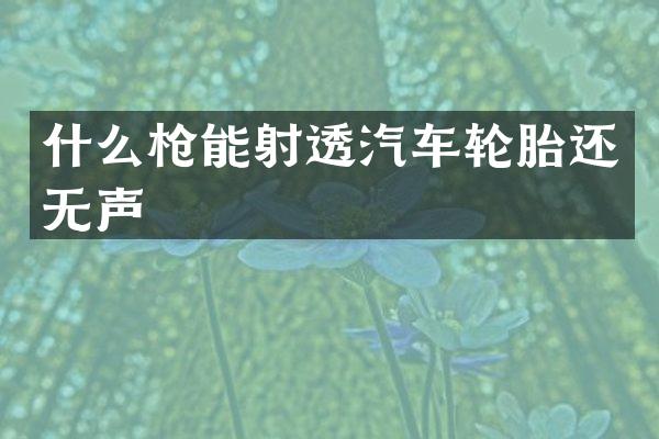 什么枪能射透汽车轮胎还无声