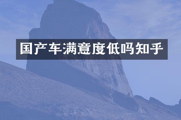 国产车满意度低吗知乎