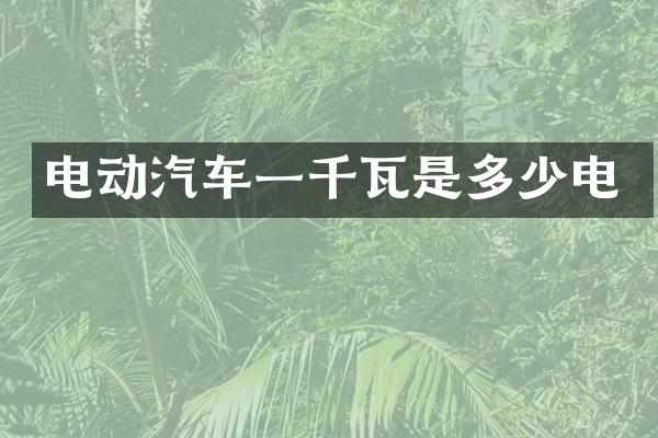 电动汽车一千瓦是多少电