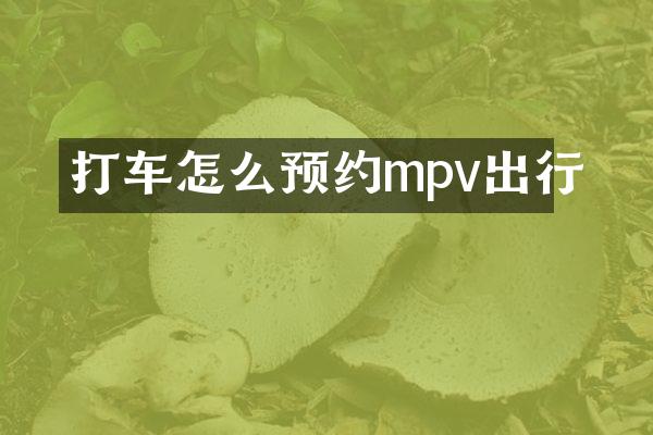 打车怎么预约mpv出行