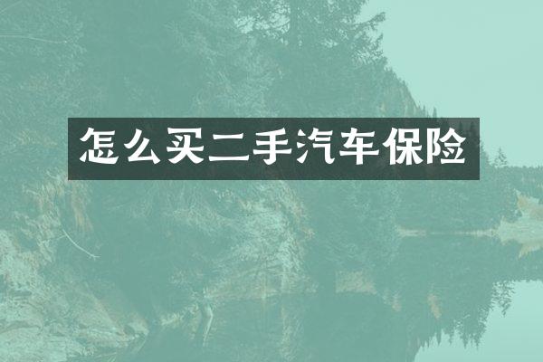 怎么买二手汽车保险