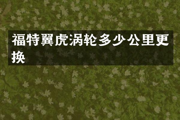 福特翼虎涡轮多少公里更换