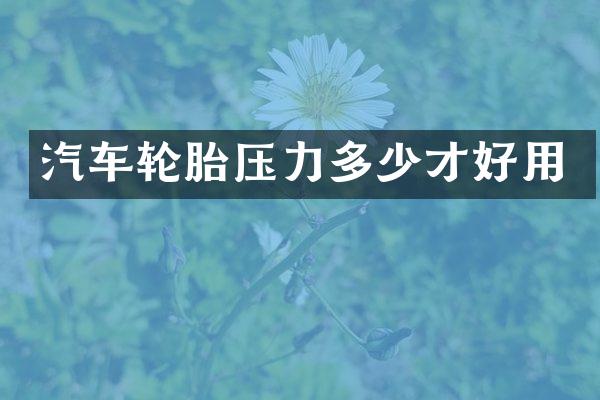 汽车轮胎压力多少才好用