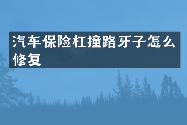 汽车保险杠撞路牙子怎么修复