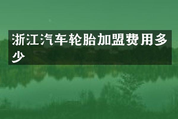 浙江汽车轮胎加盟费用多少