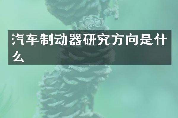 汽车制动器研究方向是什么