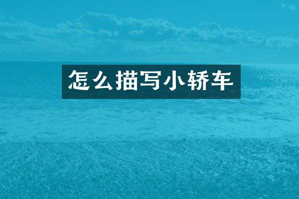 怎么描写小轿车