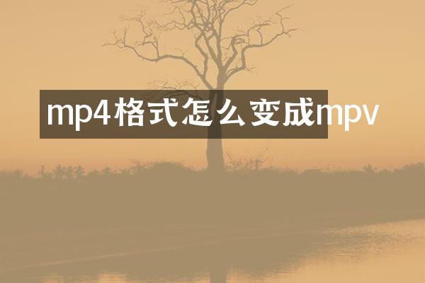 mp4格式怎么变成mpv
