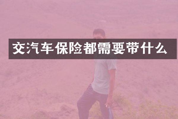 交汽车保险都需要带什么