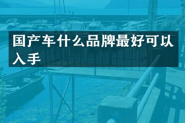 国产车什么品牌最好可以入手