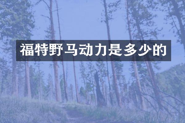 福特野马动力是多少的