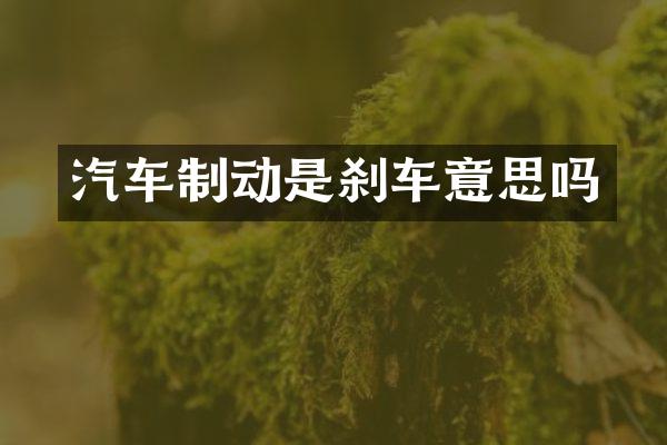 汽车制动是刹车意思吗