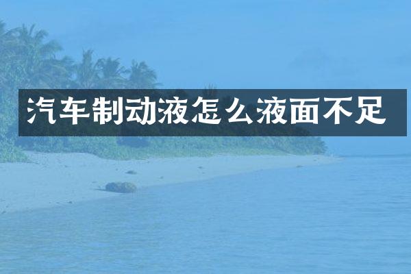 汽车制动液怎么液面不足