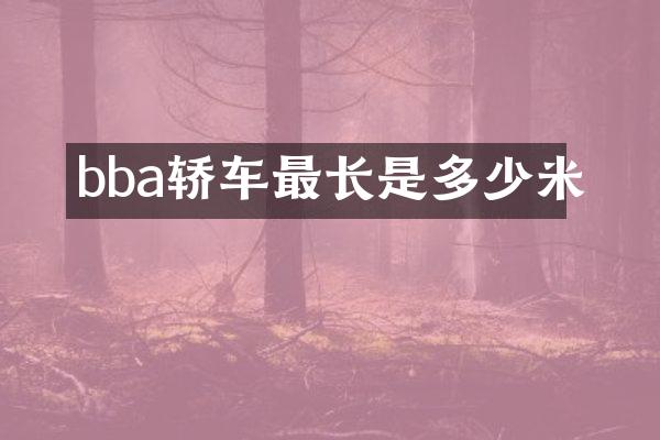 bba轿车最长是多少米