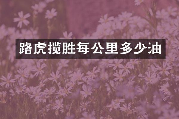 路虎揽胜每公里多少油
