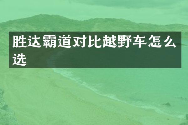 胜达霸道对比越野车怎么选
