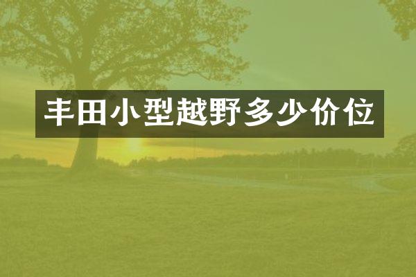 丰田小型越野多少价位