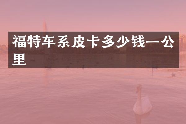 福特车系皮卡多少钱一公里