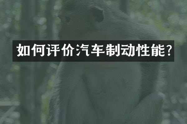 如何评价汽车制动性能?