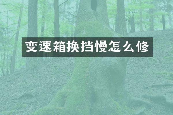 变速箱换挡慢怎么修