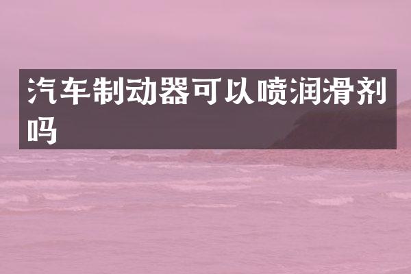 汽车制动器可以喷润滑剂吗