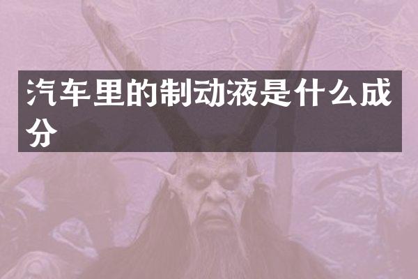 汽车里的制动液是什么成分