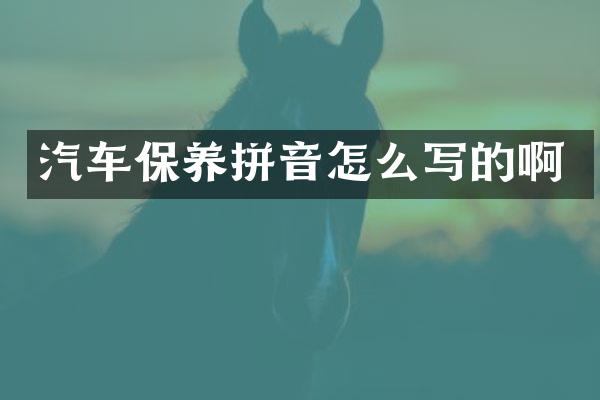 汽车保养拼音怎么写的啊