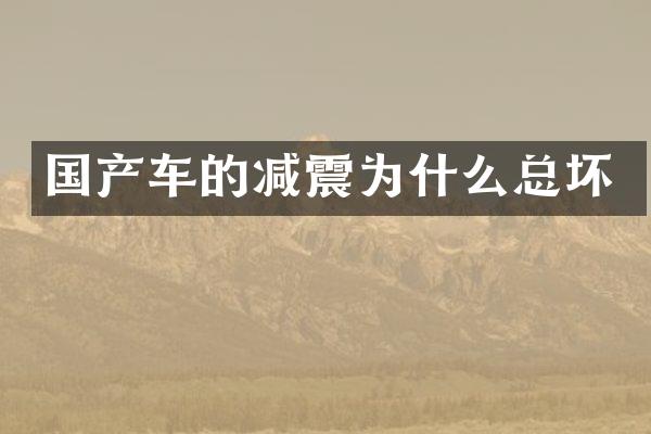 国产车的减震为什么总坏