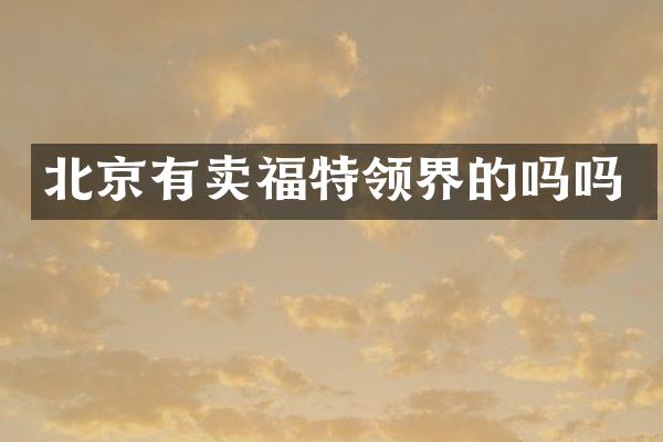 北京有卖福特领界的吗吗