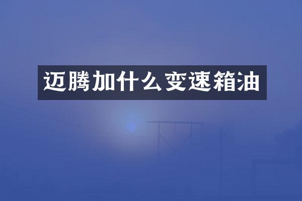 迈腾加什么变速箱油