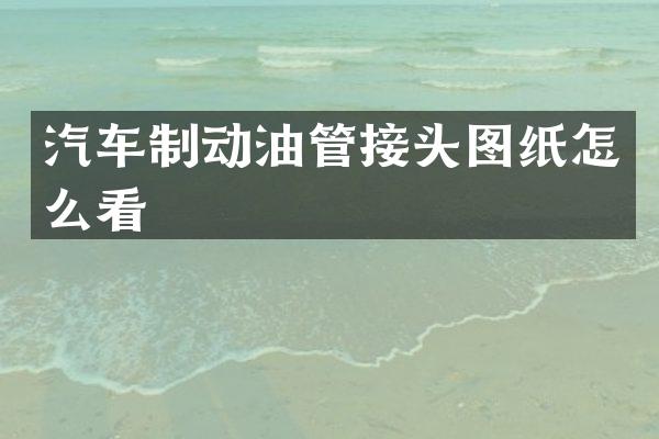 汽车制动油管接头图纸怎么看