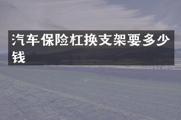 汽车保险杠换支架要多少钱