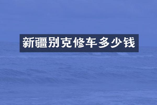 新疆别克修车多少钱