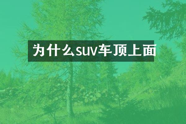 为什么suv车顶上面