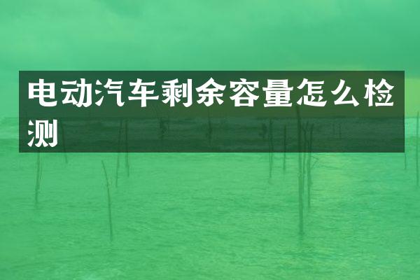 电动汽车剩余容量怎么检测