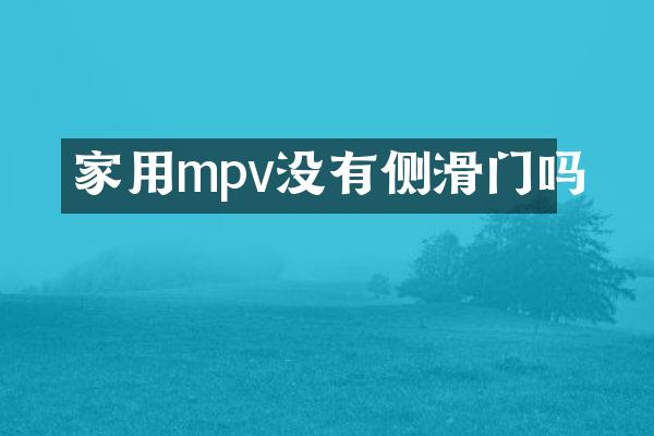 家用mpv没有侧滑门吗