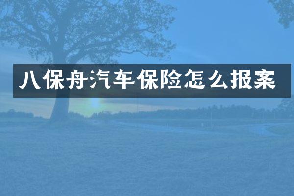 八保舟汽车保险怎么报案