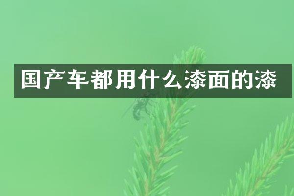 国产车都用什么漆面的漆
