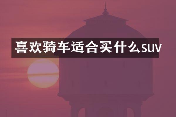 喜欢骑车适合买什么suv