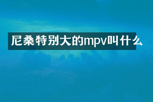尼桑特别大的mpv叫什么