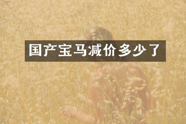 国产宝马减价多少了