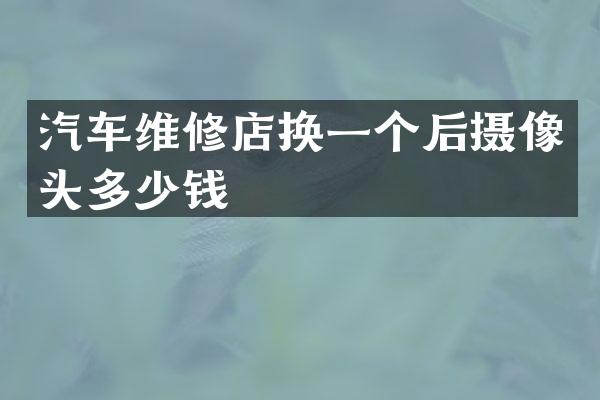 汽车维修店换一个后摄像头多少钱