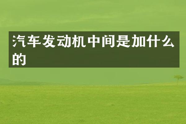 汽车发动机中间是加什么的
