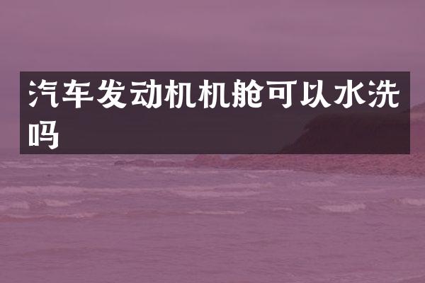 汽车发动机机舱可以水洗吗
